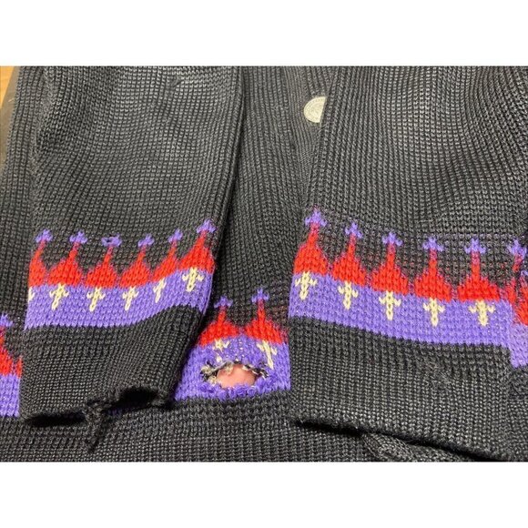 Vintage Norvyk by Ren-Dale Men M Wool Ski Nordic Cardigan Sweater Fair Isle - Picture 4 of 6